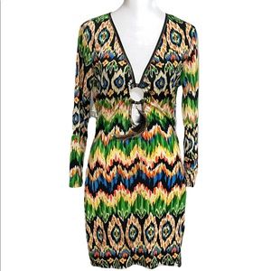 Symphony Women’s Multi Color Long Sleeve Dress Size Large